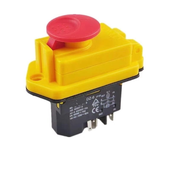 HAGSYCT 1PC DZ-6 Electromagnetic Push Button Switch, 5-Pin, 16A, 220V for Garden Tools/Machine Tools/Cutting Machines
