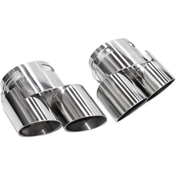 HAGSYCT Compatible For BMW X5 X6 Double Outlet Stainless Steel Tailtip G05 G06 Exhaust Tip Upgrade With High Muffler Tip Nozzle