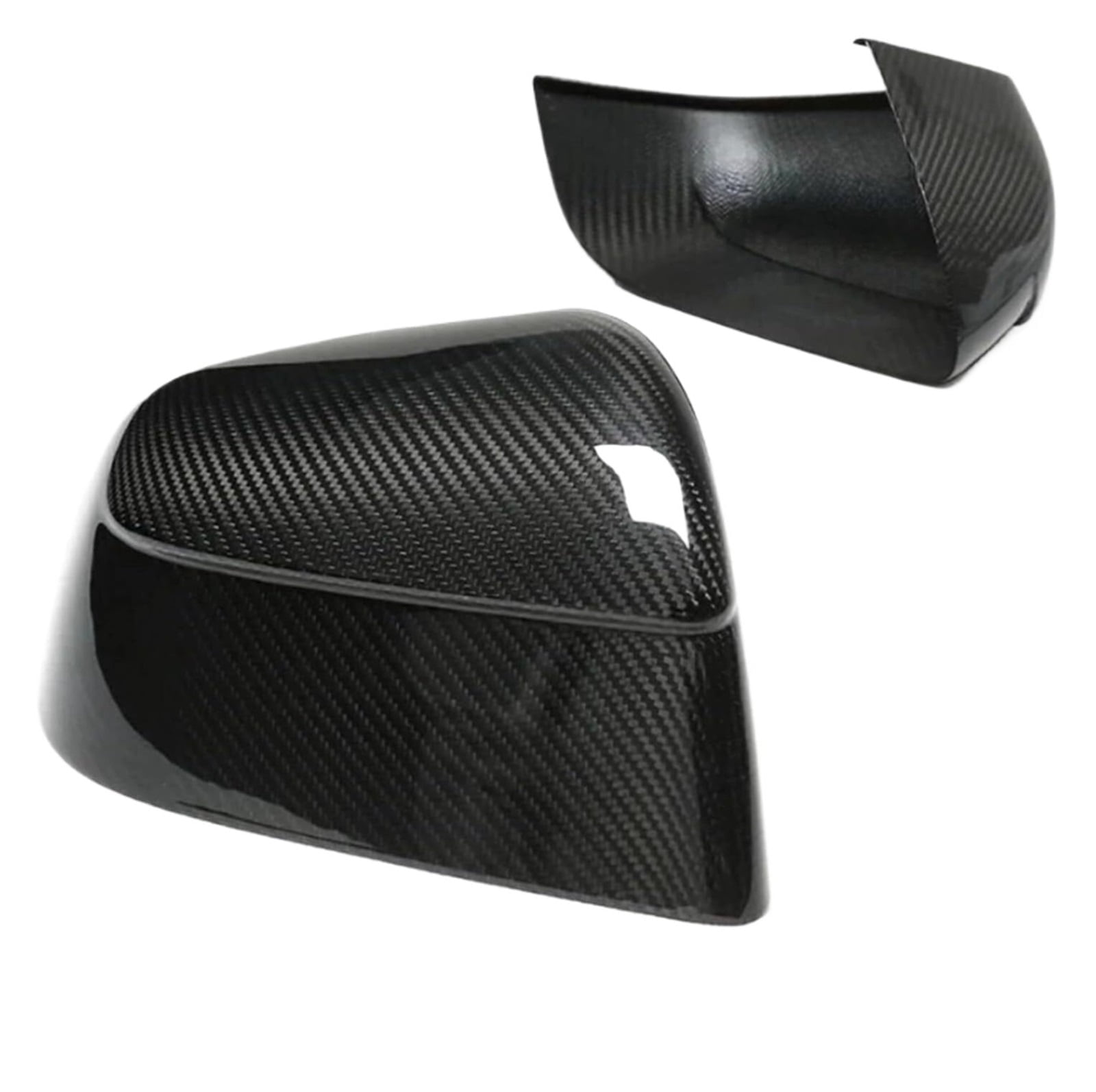 HAGSYCT Real Dry Carbon Fiber Rear View Mirrors Cover,Compatible With Tesla for Model Y Juniper 2025 Rearview Mirror Cover Bright Carbon Fiber