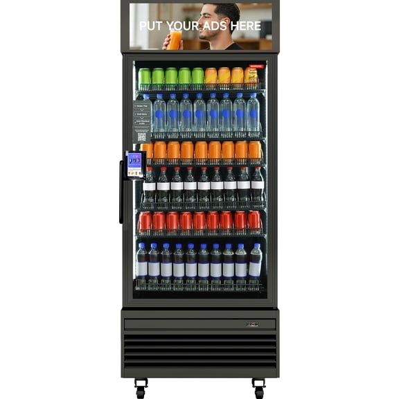 HAHA 620S Smart Vending Machine with Advertising Screen, Commercial Refrigerated Drink Vending Machine with Cashless Payment, App Management, 378 Bottle Capacity