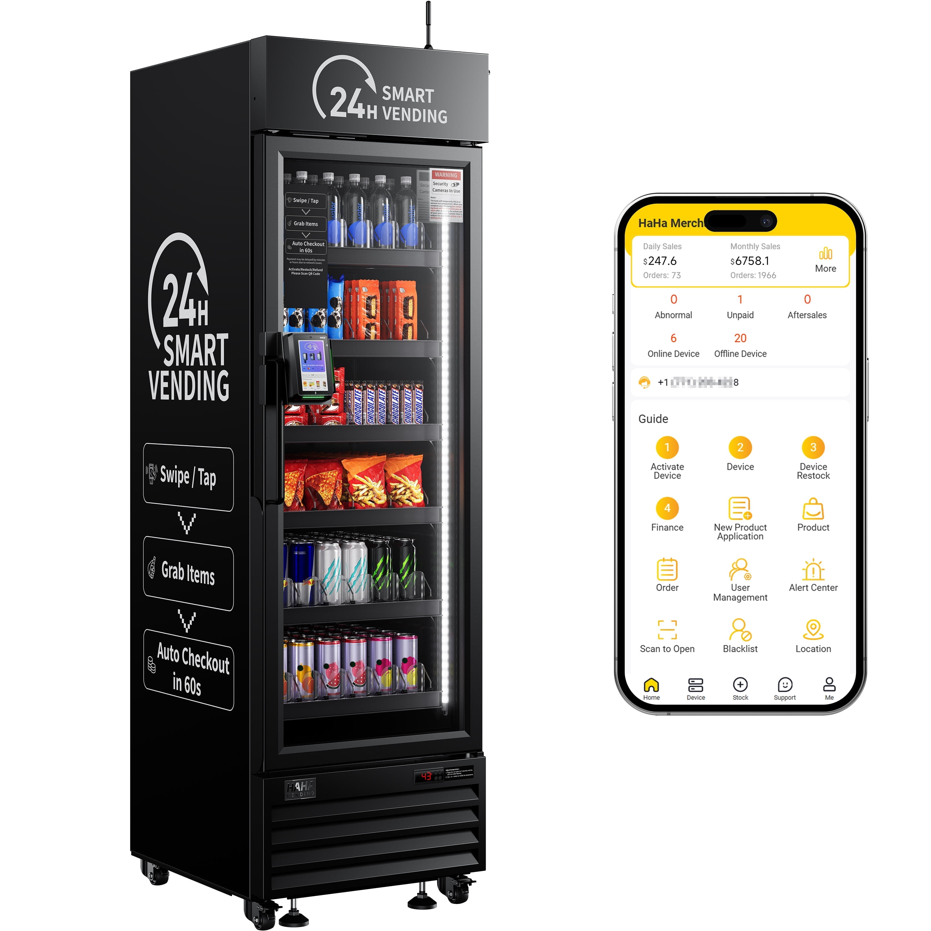 Vending Machine Stry HAHA Smart AI Vending Machine for Business, Refrigerated Commercial ...