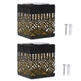 thumbnail image 1 of HAHUT 2 Pack Decorative Solar Mandala Lights, Waterproof Metal Solar Powered Outdoor Deck Step Wall Lights, Mandala Theme LED Fence Light for Garden Post Patio Backyard Yard Decor, 1 of 7