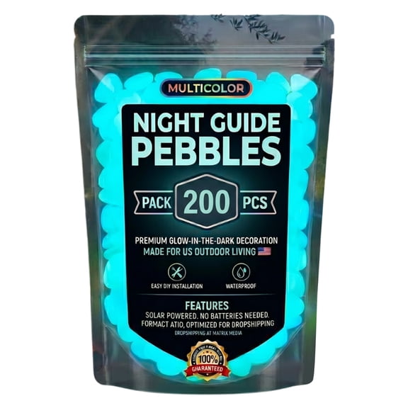 HAHUT 200PCS Glow in the Dark Rocks, Glowing Pebbles Stones for Landscaping, DIY Decorative Pebbles for Garden Backyard Patio Lawn Pond Fish Tank Aquarium Decor (Blue)