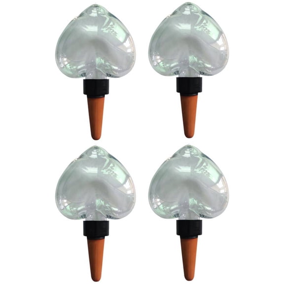 HAHUT 4 Pack Heart Shaped Self Watering Globes, Plastic Plant Watering Devices System for Automatic Drip Irrigation