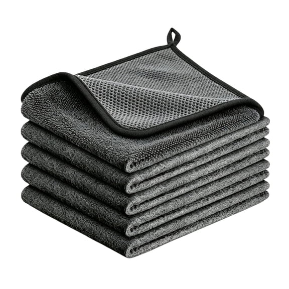 HAHUT 5 Pack Microfiber Magic Cleaning Cloths, Thickened Reusable Cleaning Rags for Kitchens, Glass, Car, Windows & Mirrors