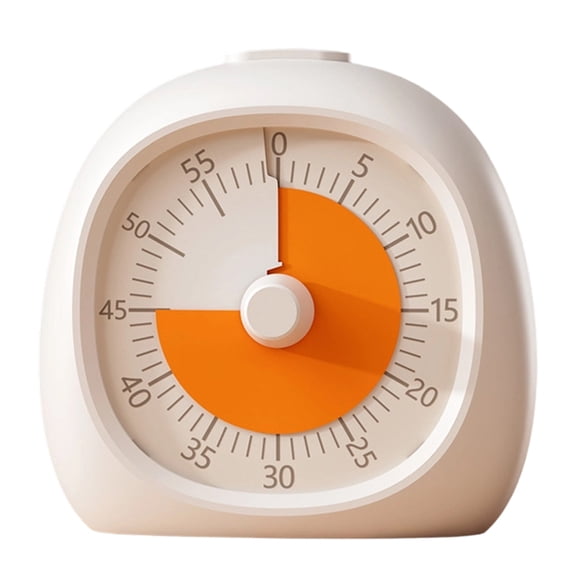HAHUT 60 Minute Visual Timer with Pause, Function Silent Countdown Timer for Desk Study, Teaching, Kitchen Cooking, Office Meetings, Time Management Tool (White)