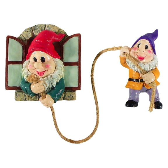 HAHUT Climbing Gnomes Statues Decor for Housewarming Gifts, Funny Fairy Door Tree Face Figurine Ornament for Garden Patio Lawn Porch Fence