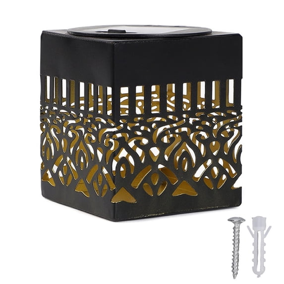 HAHUT Decorative Solar Mandala Lights, Waterproof Metal Solar Powered Outdoor Deck Step Wall Lights, Mandala Theme LED Fence Light for Garden Post Patio Backyard Yard Decor
