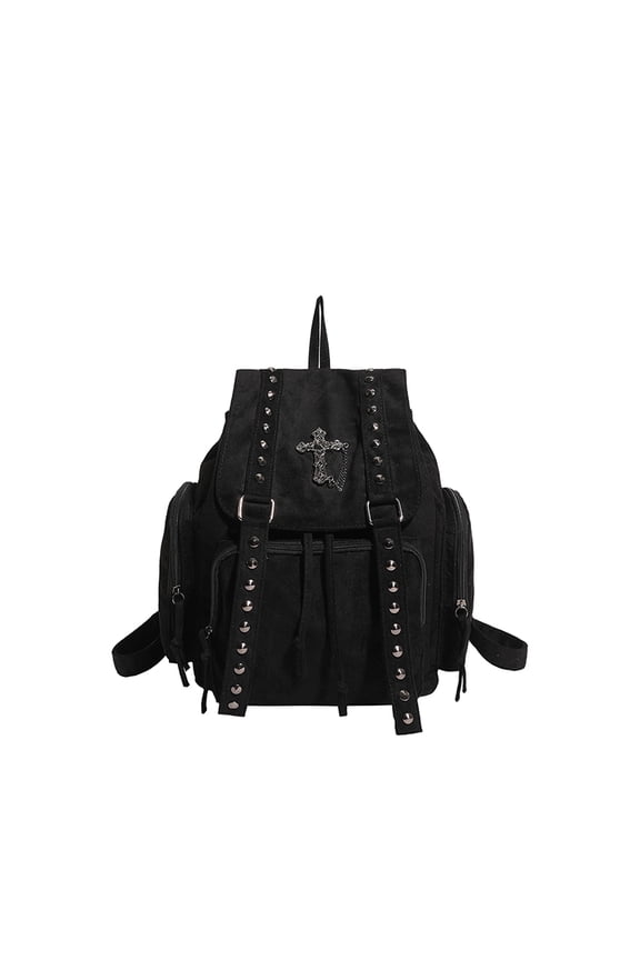 Gothic Backpack for Women & Men, Large Capacity Commuter Daypack for Travel Work College Daily Use (Black)