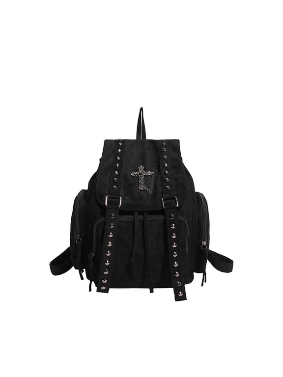 Gothic Backpack for Women & Men, Large Capacity Commuter Daypack for Travel Work College Daily Use (Black)