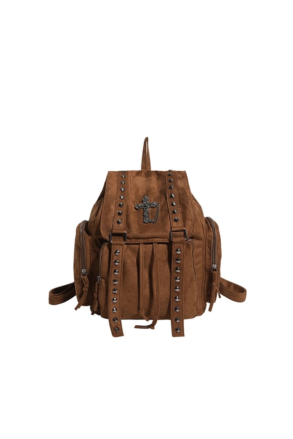Gothic Backpack for Women & Men, Large Capacity Commuter Daypack for Travel Work College Daily Use (Brown)