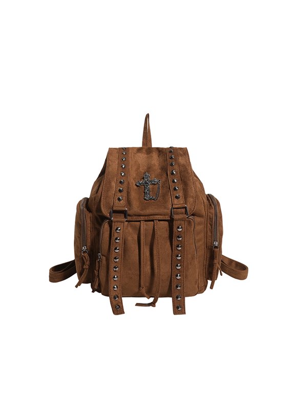 Gothic Backpack for Women & Men, Large Capacity Commuter Daypack for Travel Work College Daily Use (Brown)