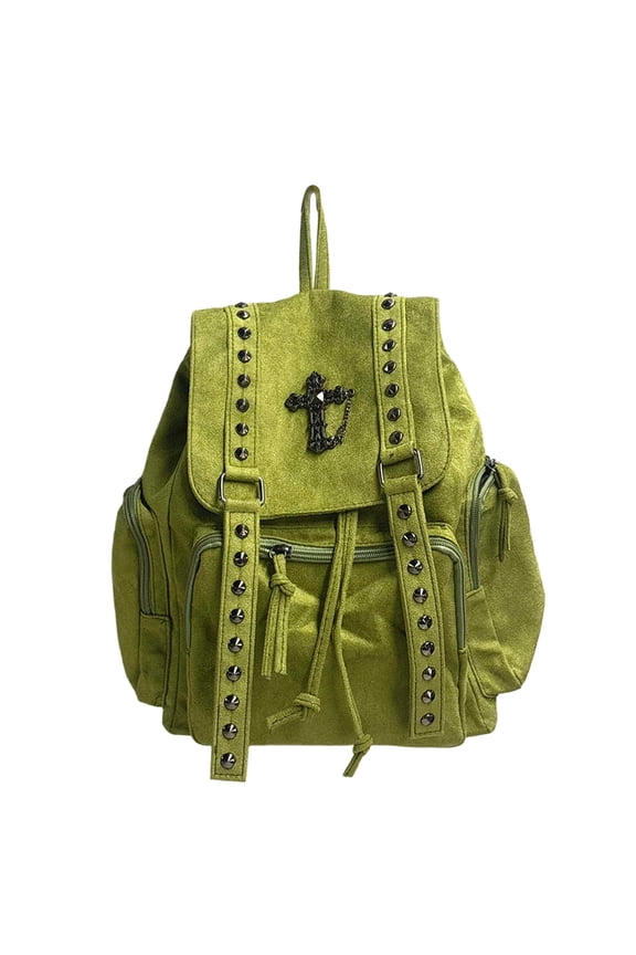 Gothic Backpack for Women & Men, Large Capacity Commuter Daypack for Travel Work College Daily Use (Green)