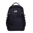 thumbnail image 1 of HAHUT Large Capacity Nylon Striped Backpacks for Women Men, Lightweight Multiple Pockets Schoolbag for College Travel Office Work & Daily Use (Black), 1 of 5