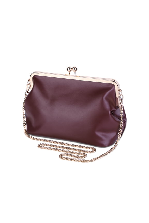 Large Women's Kiss Lock Bag, Red PU Medium Top Handle Handbags Kiss Clasp Shoulder Bags for Ladies Gifts