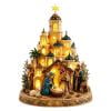 HAHUT Lighted Nativity Lighthouse Figurine Decor, LED Christmas Village Scene with Star Glowing Church Tower for Home Mantel Shelves Tiered Tray Display