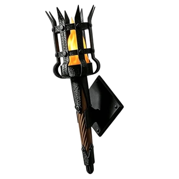 HAHUT Medieval LED Torch Wall Sconce, Gothic Castle Flame-Effect Lamp Wall-mounted Flickering Flame for Halloween Home Bars Libraries Decor