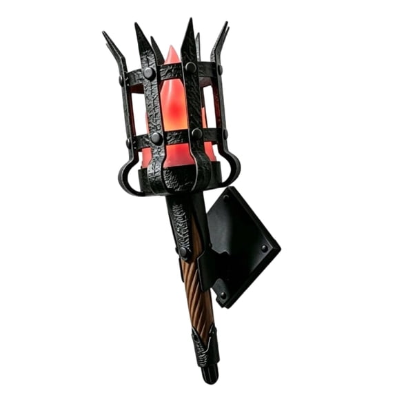 HAHUT Medieval LED Torch Wall Sconce, Gothic Castle Flame-Effect Lamp Wall-mounted Flickering Flame for Halloween Home Bars Libraries Decor
