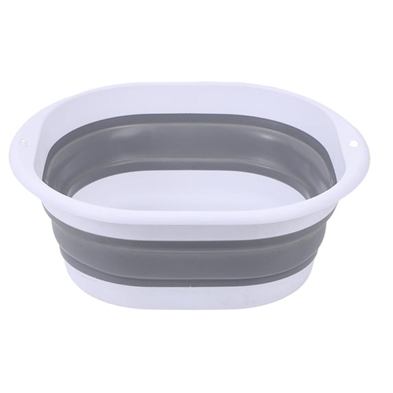 HAHUT Multipurpose Collapsible Wash Basin, Small Portable Foldable Dish Tub, Space Saving for Dishing, Fruit, Camping, RV, Laundry (Gray)