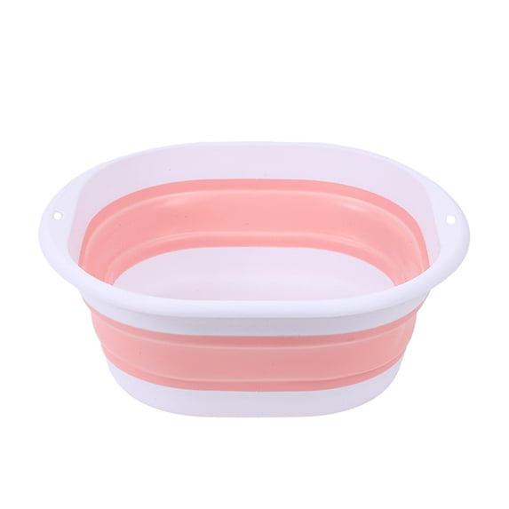 HAHUT Multipurpose Collapsible Wash Basin, Small Portable Foldable Dish Tub, Space Saving for Dishing, Fruit, Camping, RV, Laundry (Pink)