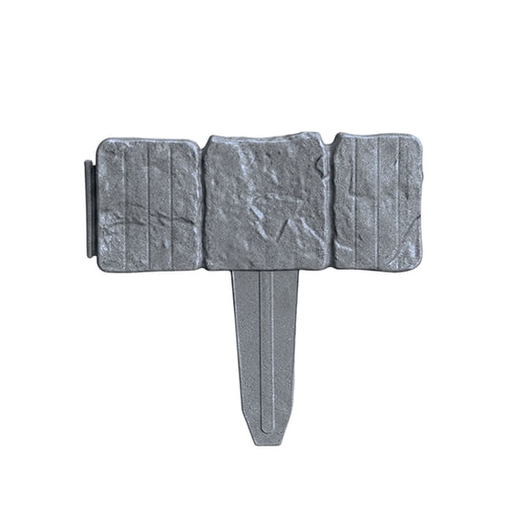 HAHUT Plastic Garden Retaining Fence, Garden Edging Decorative Border for Landscaping, Multi-Purpose Imitation Stone-Look Fences Edging Barrier for Yard/Patio/Flower Bed Path (Gray)