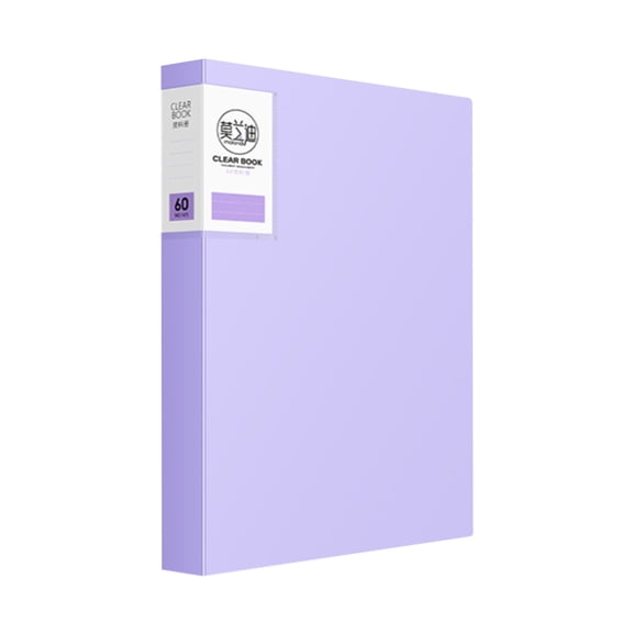HAHUT Punchless Clamp Binder, Portable Document Folders with Double Metal Clips, A4 Art Portfolio Folder Holds 100 Letter Size Pages for Organizing Documents (Purple)