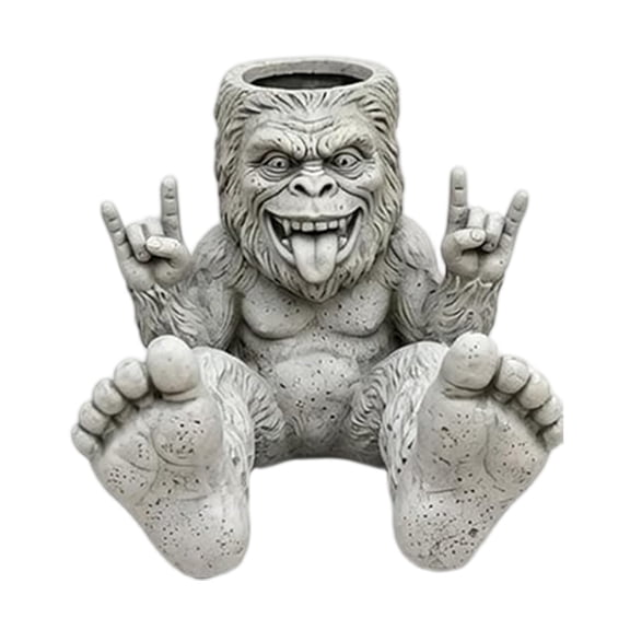 HAHUT Resin Rebellious Monkey Planter, Funny Succulent Plant Holder for Yard Lawn Patio Decoration, Outdoor Weather Resistant Gift for Plant Lovers & Gardening Enthusiasts