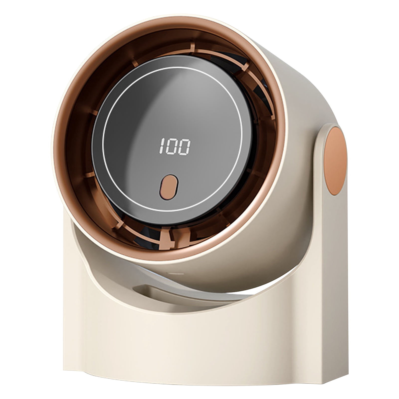 HAHUT Small Table Fans, 100 Speeds Digital Display Turbo Desk Fan with Rechargeable Battery, 1200mAh Portable Wall-Mounted Desk Fan for Office Bedroom Home Kitchen (Beige)