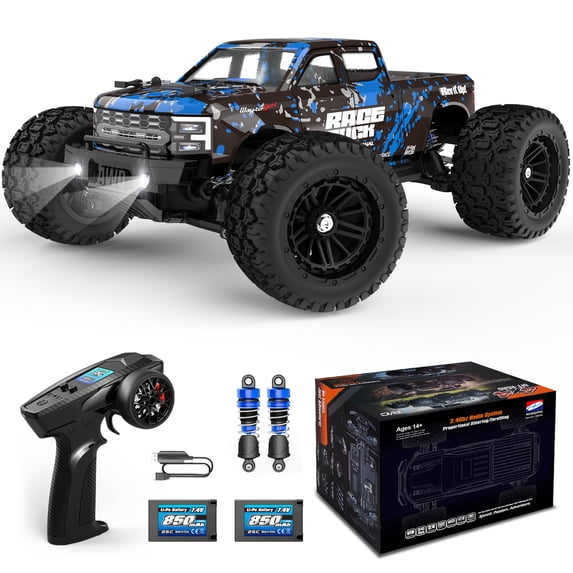 HAIBOXING 1:18 4WD Radio Control Car with 2.4GHz Remote, 36km/h, Oil-Filled Aluminum Capped Shocks, LED Lights & 2 Li-Po Batteries