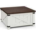 HAICHI Farmhouse Coffee Table with Storage, 35.5" W Large Square Coffee