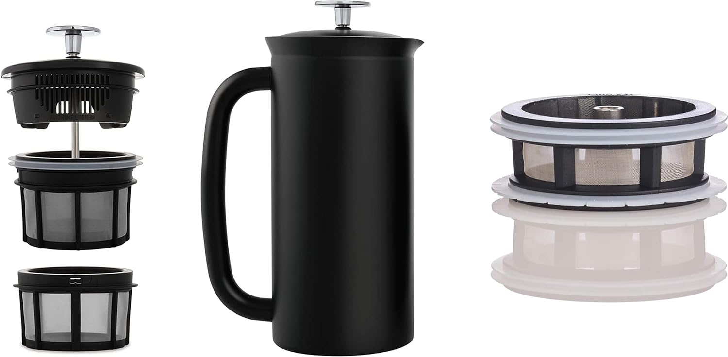 HAICHI P7 French Press Double Walled Stainless Steel Insulated Coffee and Tea Maker with