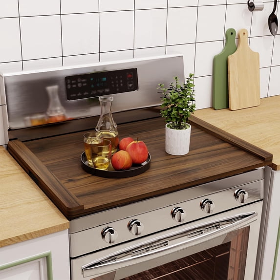 HAIDAIYA Noodle Board Stove Cover, Stove Top Covers for Electric 30"L X 22"W, Stove Top Covers for Gas Burners, Sink Cover for Counter Space, Durable Easy Clean Countertop, Wood Color
