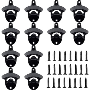 HAIICEN 12 PCS Wall Mount Beer Bottle Opener Bulk Black Drink Cap Opener Blank for DIY Craft