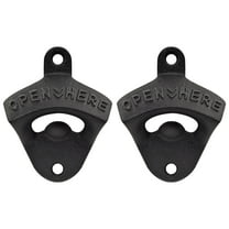HAIICEN Cast Iron Bottle Opener Wall Mount Black Table Mounted Beer Cap Opener for Men Women (Pack of 2)