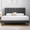 thumbnail image 1 of HAIIDE Queen Bed Frame, Queen Size Platform Bed With Fabric Upholstered Headboard,Dark Gray, Easy Assembly, 1 of 8