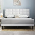 thumbnail image 1 of HAIIDE Queen Bed Frame, Queen Size Platform Bed With Fabric Upholstered Headboard,White, Easy Assembly, 1 of 8