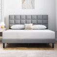 thumbnail image 1 of HAIIDE Queen Size bed Frame with Fabric Upholstered Headboard,Light Gray, Easy Assembly, 1 of 8