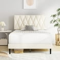 HAIIDE Twin Bed Frame with Headboard, Upholstered Platform Bed with