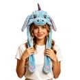 thumbnail image 1 of HAIJIE 1PC Funny Plush Animal Hat Ear Moving Jumping Hats Cute Cap Unisex Gift for girls boys Adults Party Halloween Christmas (Blue), 1 of 4
