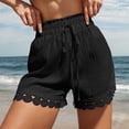thumbnail image 1 of HAIJIE Plus Size Swim Shorts Comfy Drawstring Casual Elastic Waist Womens Shorts Athletic for Girlfriend Women Pleated Beach Vacation Clothes Short, 1 of 4