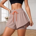 thumbnail image 1 of HAIJIE Swim Board Shorts Comfy Elastic Waist Shorts Sport Shorts Women for Sister Women Pleated Beach Vacation Clothes Short, 1 of 6