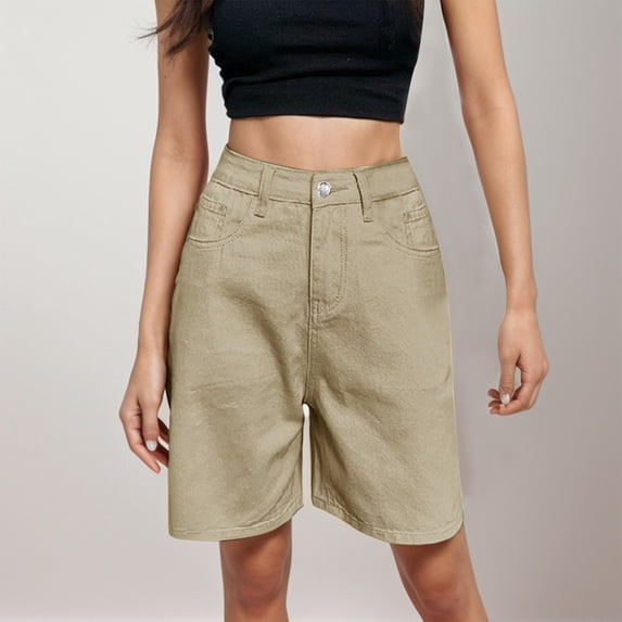 HAIJIE Swim Board Shorts Elastic High Waist Tailored Shorts Women's Shorts for Sister Women Summer Daily Wear