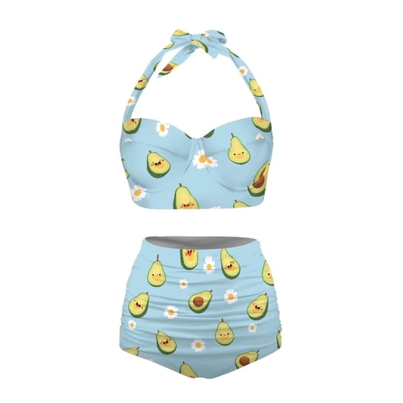 HAIJIE Tankini Women's Swimsuits 2 Piece with Boho Trim 4 Way Swimwear Bikinis for Women Soft Lightweight Beach Dress (Light Blue,XL)