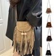 thumbnail image 1 of HAIJIE Women Fashion Small Purse Fringe Designer Cell Phone Bag Tassel Crossbody Bags Shoulder Handbag with Tassel beads (Style C-Black,One Size), 1 of 3