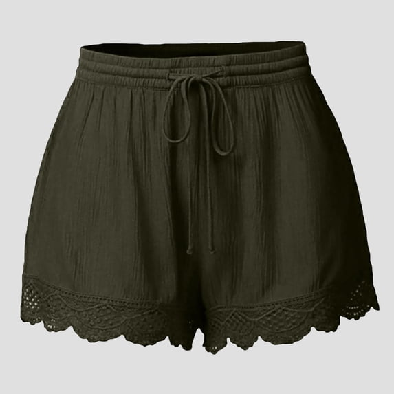HAIJIE Womens Summer Shorts Comfy Shorts Cute Shorts Casual Shorts Going Out Shorts for Women Wife Elastic Waist Embroidered Ruffle Shorts