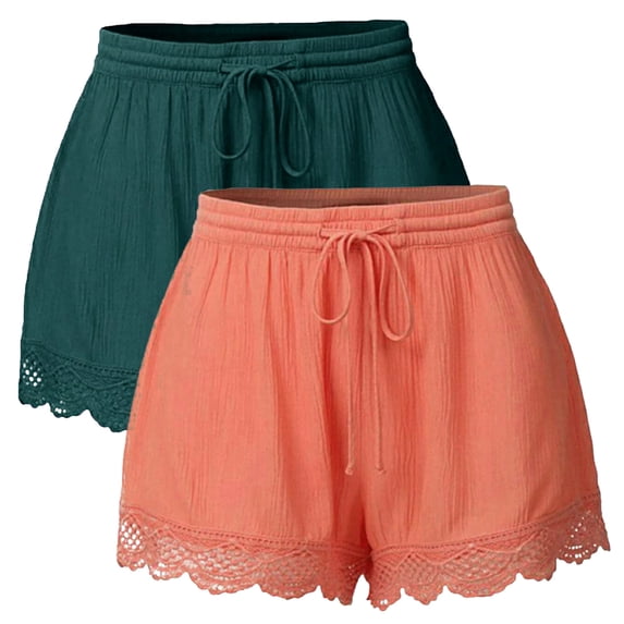 HAIJIE Womens Summer Swim Shorts Comfy Elastic Waist Shorts Sport Shorts Women for Girlfriend High Waisted Beach Swimwear Bottoms Bathing Trunks with Liner