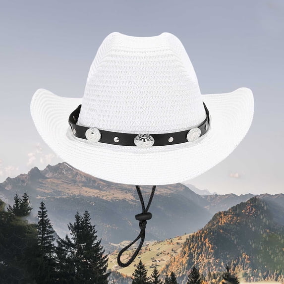 HAIJIE beach hats for men Summer Holiday Fashion Casual Style Sun Hat With Lanyard Outdoor Shade Cowboy Hat Beach Floppy Hat Women Fedora Hats for Summer Beach Bags Women Small Men's Beach Hat Fold u