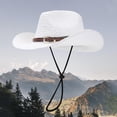 thumbnail image 1 of HAIJIE cute hats for women Summer Cowboy Style Seaside Casual Holiday Sun Hat Panama Style Shade Bowler Hat Sombrero for Women Bald Head Women Garden Sombrero Sunhats for Women Beach Hat Large Head G, 1 of 3