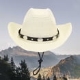 thumbnail image 1 of HAIJIE cute hats for women Summer Holiday Fashion Casual Style Sun Hat With Lanyard Outdoor Shade Cowboy Hat Beach Floppy Hat Women Fedora Hats for Summer Beach Bags Women Small Men's Beach Hat Fold, 1 of 4