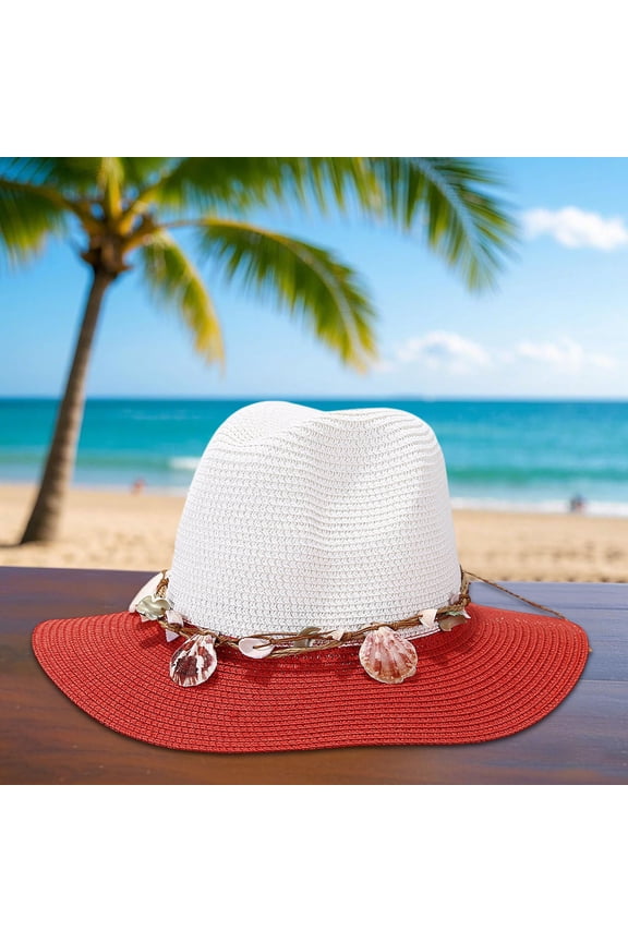 running hats for women Summer Fashion Seaside Holiday Leisure Style Colour Blocking Trend Panama Style Sun Hat Hat Garden Tr Hat Hiking Hat Wide Brimmed Hats for Women Outdoor Sunhat Cowboy Ha